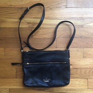 Kate Spade Black Learher Polly Crossbody Bag